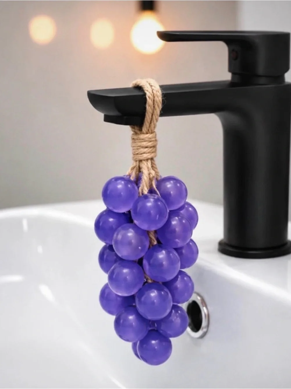 Grape Cluster Faux Floral Hanging Accent in Purple